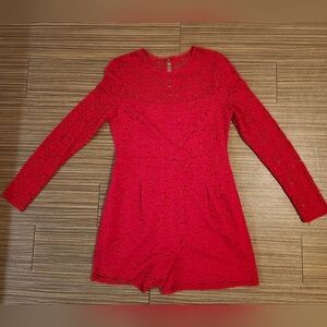 Cache Red Lace Romper